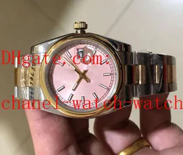 Relógios de pulso femininos femininos de alta qualidade, moda, 116200, 36 mm, mostrador rosa, movimento automático, aço inoxidável e ouro 18k