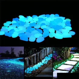 Decorazioni da giardino Ciottoli luminosi 100Pc - Pietre per acquari Landsca Percorsi e uso decorativo Drop Delivery Home Patio Prato Dhqbt