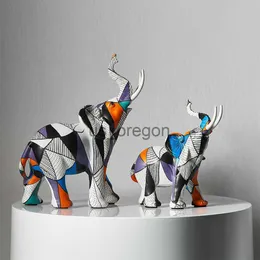 Decorative Objects Figurines Painting Art Elephant Sculptures Figurines Modern Decoration Home Resin Animal Statue Nordic Living Room Nordic Interior Decor