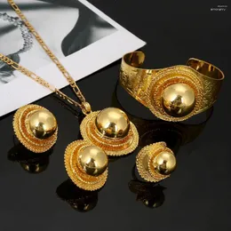 Collana Orecchini Set Moda etiope Collane Bracciale Anello Color oro Matrimonio eritreo Habesha