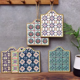 Paspaslar Pedler DUNXDECO Masa Placemat Bardak Fas Floret tuğla Isı Yalıtım Pedi Mutfak Pot Tutucu Mesa Eski Basit Sanat Masası Dekoru 230627