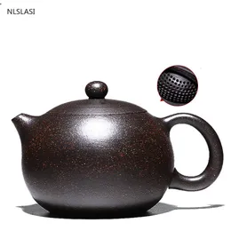 Butelki z wodą Yixing Pot Purple Purple Clay Xishi Teapot Ore Beauty Kettle Master Ręcznie robione ceremonia herbaciarnia 188 Filtr do otworów piłkarskich 230627