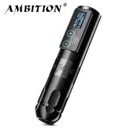 Máquina de tatuagem Ambition Vibe Wireless Tattoo Machine Pen Poderoso motor brushless com tela sensível ao toque Capacidade da bateria 2400mAh para tatuadores 230626