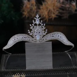 Grampos de cabelo de zircônia coroas de luxo tiara de noiva adulto festa bandana de strass acessórios de casamento