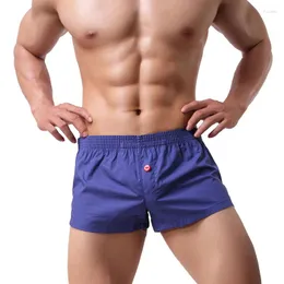 Caleçon LASPERAL quatre coins sous-vêtements hommes coton solide doux body Boxer Shorts respirant hommes taille moyenne