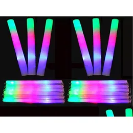 Led Light Sticks Mix Color Foam Stick Glow For Wedding Party Decoration Cam Christmas Festivities Ceremony Toys Sponge Bubble Drop D Dhsqk