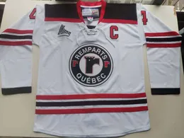 College Hockey Wears Physical photos Quebec Remparts 4 Guy Lafleur WHITE Men Youth Women Vintage High School Size S-5XL or any name and number jersey