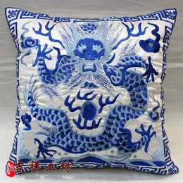 Cushion Decorative Pillow Chinese Embroidered dragon Cushion Cover 5color 230626