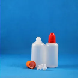 100 Pcs 50 ml (5/3 oz) 플라스틱 Dropper 병 어린이 증거 캡 팁 안전한 PE E 증기 Cig 액체 Bqosn