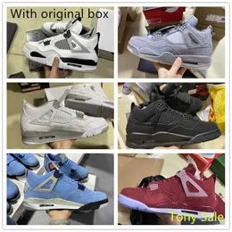 Schuhe mit Box J4 Black Cats 4S Red Thunder University Blue Military Black Kaws Oreo Jumpman 4 Herren Designer-Basketballschuhe Qinmin123 Miui Sneaker Tony Sale