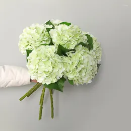 Dekorativa blommor 49 cm stora hortensia konstgjorda bukett bröllop fest hem dekor bord silk vit falsk rum dekore estetik