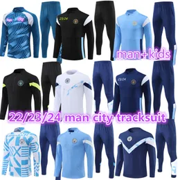 2023 2024 city adult kids tracksuit half zipper soccer jacket uniforms GREALISH STERLING FERRAN DE BRUYNE tracksuits 22 23 24 man football training suit