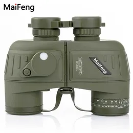 Teleskopkikare Högdrivna militära kikare 10x50 Tescope Professional Waterproof Binocular Army Green med Digital Compass Night Visions HKD230627