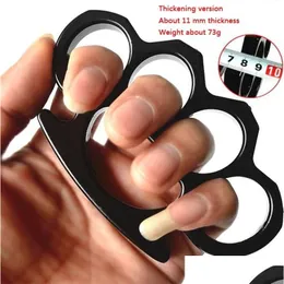 Mässing Knuckles Mticolor Thicked Metal Knuckle Duster Four Finger Tiger Outdoor Cam Safety Defense EDC Tool Drop Delivery SP DH5BJ