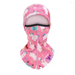 Leggings da donna Winter Warm Boy Girl Hood Cap Soft Fleece Bambini Bike Sport Sciarpa Scaldacollo Sci Face Cover Pink