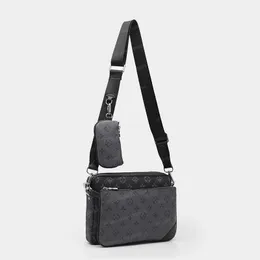 Luksusowe torby designerskie mężczyźni 3PCS Trio skórzane czarne kwiaty Messenger Torebka krzyżowa torba zakupowa torebka na ramię torebki kobiety portfele torebka torba