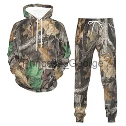 Chándales de los hombres 2022 Venta caliente Árbol Camuflaje 3D Impreso Trajes Otoño Hombres Mujeres Diario Casual Moda Chándal Personalidad Sudadera con capucha Pantalones Traje x0627