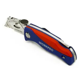 Нож Workpro Складной универсальный нож Универсальный инструмент для электрика Высококачественная ручка для резки кабеля в воздуховоде поставляется с 5 сменными лезвиями