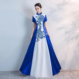 민족 의류 숙녀 cheongsam 섹시한 긴 모델 쇼 드레스 자동 드레스 패션 여성 맥시 연회 저녁 파티