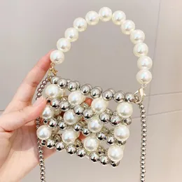 Bolsos de noche, bolso de mujer de marca Pearl 2023, moda Simple, un hombro, cadena cruzada hecha a mano