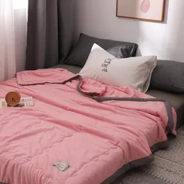 Juegos De Cama Edredón De Verano Lavable Colchas Finas Sólidas