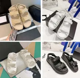 Sandały sukienki Slajdy Designerskie Kapcia Damskie Moda luksusowy rybak płaski klamra gumowa podeszwy wygodne plażowe sandały 35-41