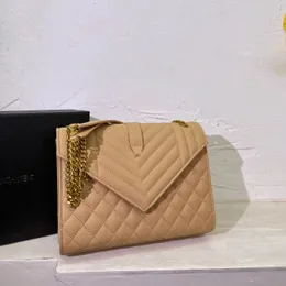 Текстурированная женская сумка через плечо премиум-класса Сумка-конверт из зернистой кожи с цепочкой, подарок маме на праздник