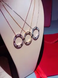 Luxe Classique Designer S925 En Argent Sterling Vis Amour Plein Cristal Creux Rond Cercle Pendentif Collier Pour Les Femmes Jewelry3860793