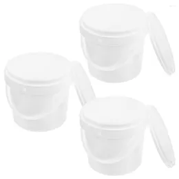 Storage Bags 3 Pcs Bucket Small Buckets Handles Party Favors Building Blocks Organizer Round Plastic Tub Toy Pp Child