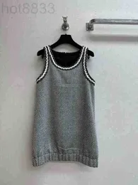 Kvinnors jackor designer sommar ny stil elegant temperament visar smal ålder och reducerar väv tweed tank top med upphängd klänning 5rd9