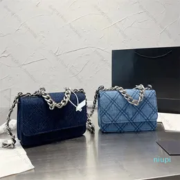 Designer Dames Blue Flap Bag Designer Handtassen Crossbody Chain Bag Thread Wallet Purse Bag