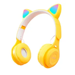 Novo fone de ouvido de orelhas de gato emissores de luz estilo fofo de moda de celebridade online (pão cozido no vapor em forma de orelha de gato)