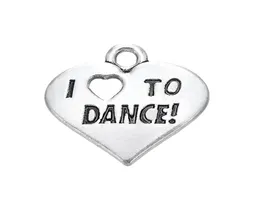 Nieuwe Mode Gemakkelijk te diy 20 Stuks Gegraveerde Brief I Love To Dance Hart Charm Sieraden sieraden maken geschikt voor ketting or5174275