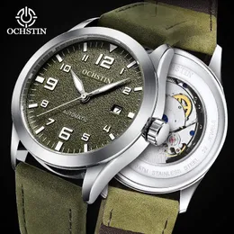 Watches Ochstin Mens Automatic Wristwatch Mechanical Date Luminous Hands Waterproof Male Fashion Green Dial Military Outdoor Army Clock