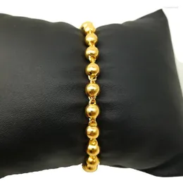 Bağlantı Bilezikleri Şablonlu Bayanlar Uzun Kuyruk Pürüzsüz Boncuk Bileklik Pirinç Altın Kaplama Moda Katı Pulsera De Cuentas