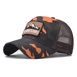 Bollmössor Summer Casquette Outdoor Camouflage Baseball Bomull för män Kvinnor Snapback Dad Mesh Hat Hip Hop Trucker Hats monterade