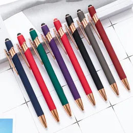 Pcs/lot Metal Ballpoint Pens With Stylus Tip For Touch Screens Writing Stationery Office School Gifts