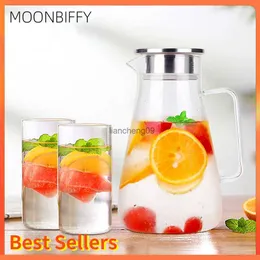 1.8L Water Bottle Transparent Glass Water Jug Pot Cha Lemonade Pitcher Heat-Resistant Explosion-Proof Heatable Carafe Drinkware L230620