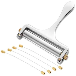 Cheese Tools Slicer Adjustable Thickness Heavy Slicers with Wire for Soft Semi Hard Cheeses 4 Cutting Included 230627