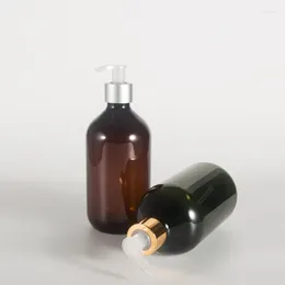 Förvaringsflaskor 500 ml högkvalitativ lotion pump brun grön kosmetisk container flytande tvål dispenser återfyllbar schampo duschgel flaska