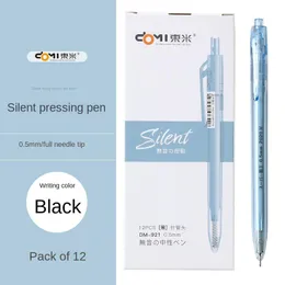 أقلام 12pcs/Box DM921 عبر الإنترنت المشاهير الصامت Push Gel Pen 0.5mm محقنة الرأس الإبداعية البسيطة قرطاسية القلم الطالب