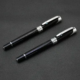 Pens 15pcs Lüks Business Fountain Pen Metal Kaligrafi Kalem Gümüş Klip Mürekkep Pens Kırtasiye Ofis Okul Malzemeleri Yazmak İçin