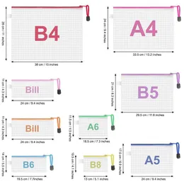 Dildos 18 pacote 8 tamanhos bolsa de malha de zíper, sacos de arquivo de zíper à prova d'água bolsa de documentos bolsas de viagem multiuso (9 cores)