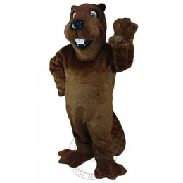 Gorąca sprzedaż Brown Beaver Mascot Costume Fancy Sukienka Karnawał Kostium urodzinowy