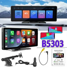 S 9.3inch Portable Car MP5 Player CarPlay Monitor Wireless Android Auto Radio Multimedia Video Player Pekskärm Bluetooth DVR L230619