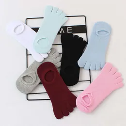 Frühling und Sommer Fünf-Finger-Socken Flachmund-Bootssocken Damen-Split-Toe-Socken Yoga-Sport-Kurzsocken Unsichtbarer Split-Finger