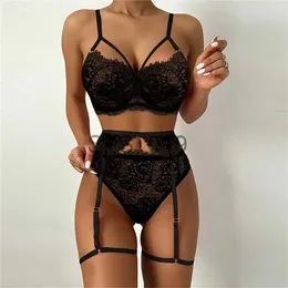 Slip Höschen 2022 frauen Dessous Set Sexy Spitze Mesh Aushöhlen Offenen Push-Up Bh Und Panty Zwei-stück Anzug Erotische Unterwäsche x0625