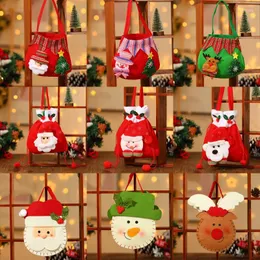 Papel de regalo 1 Uds. Bolsas de Feliz Navidad para niños, artículos para galletas, dulces, bolsa de almacenamiento para embalaje, Santa Claus EIK, año de Navidad