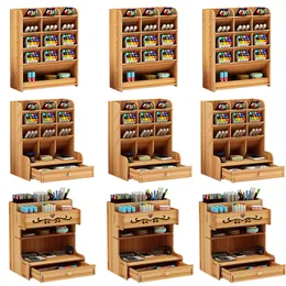 Aufbewahrungshalter, Gestelle, Stifthalter, Holz, Schreibtisch, Bleistift-Organizer, Büromaterial, Box, Schule, Schreibtisch, Ständer, Koffer, Make-up, Rangement, Heim-Organizer 230627