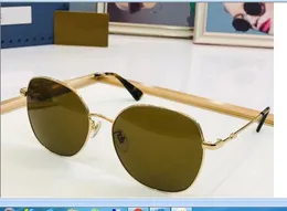 2023 femmes hommes lunettes de soleil de haute qualité or mince métal plein cadre marron jaune lunettes carrées disponibles avec boîte